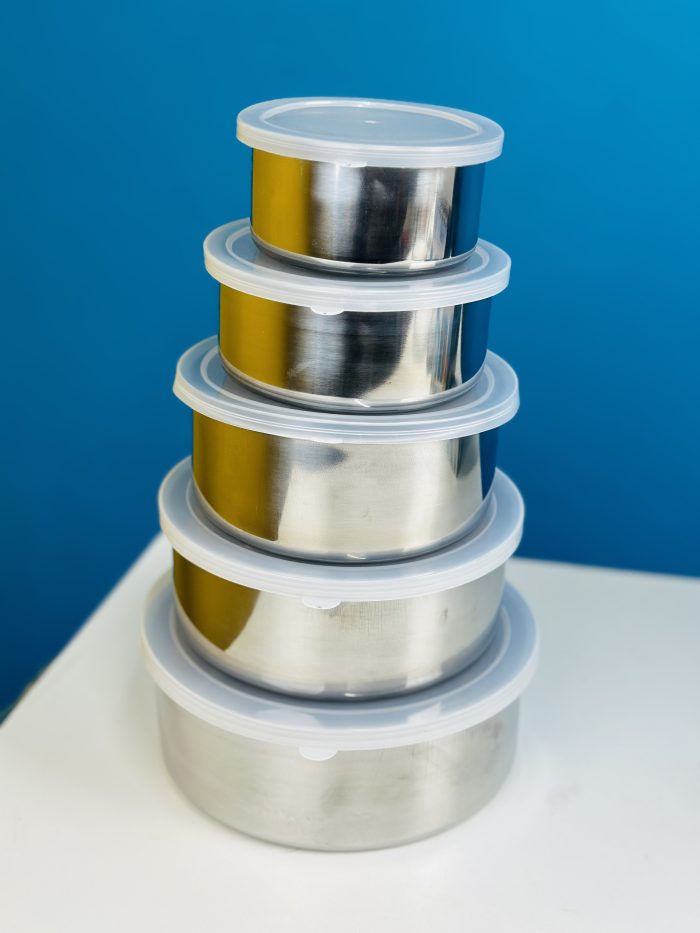 1015572 Stainless Steel Food Container Storage Box With Cover 5 In 1 Set 4 scaled