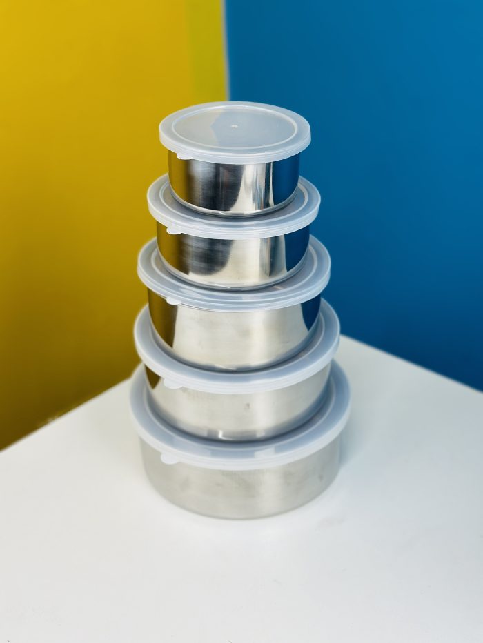 1015572 Stainless Steel Food Container Storage Box With Cover 5 In 1 Set 7 scaled