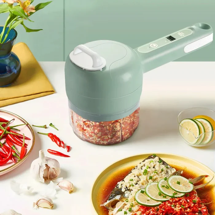 Electric vegetable cutter slicer ginger garlic masher blender food slice grinde