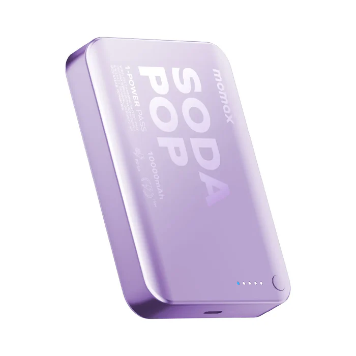 Momax 1-Power Pass Soda Pop Magnetic Wireless Power Bank 10000mah – Blue