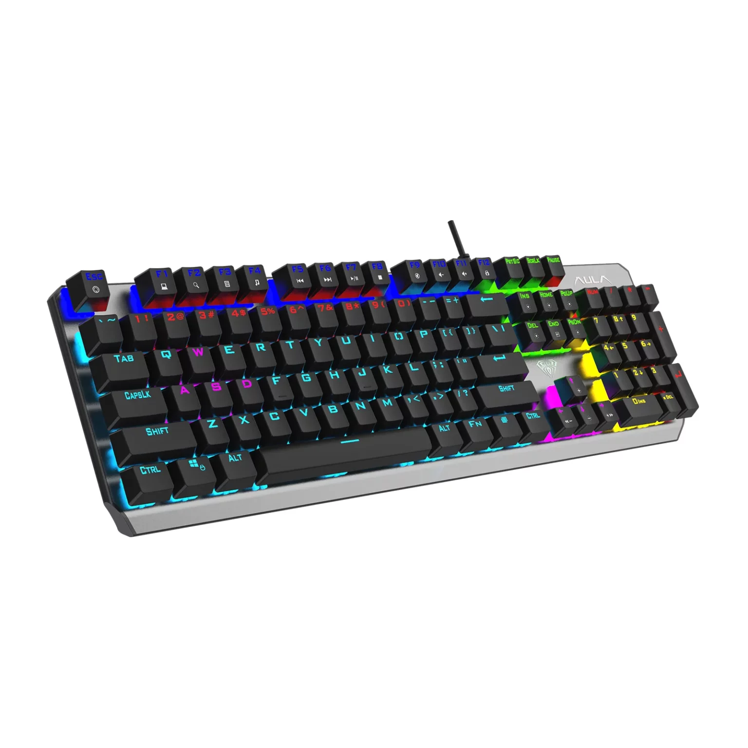 AULA F2066-II USB Wired Mechanical Gaming Keyboard — Full-Size RGB Backlit 104-Key Mechanical Keyboard with Blue Switches AULA F2066-II USB Wired Mechanical Gaming Keyboard — Full-Size RGB Backlit 104-Key Mechanical Keyboard with Blue Switches - Image 1