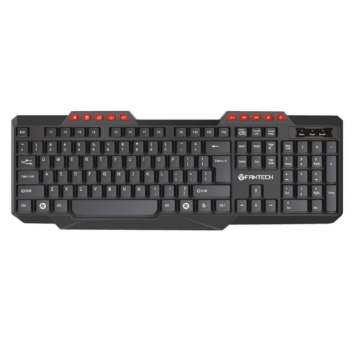 Fantech K210 Silent Multimedia USB Office Use Keyboard – Black Color Fantech K210 Silent Multimedia USB Office Use Keyboard – Black Color - Image 1