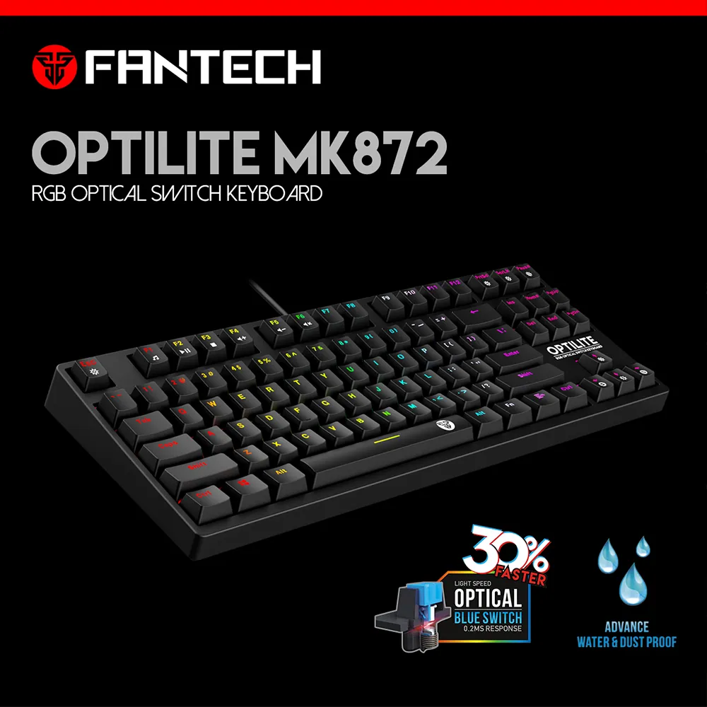 Fantech MK872 Optilite Tournament Edition RGB Mechanical Keyboard Fantech MK872 Optilite Tournament Edition RGB Mechanical Keyboard - Image 1